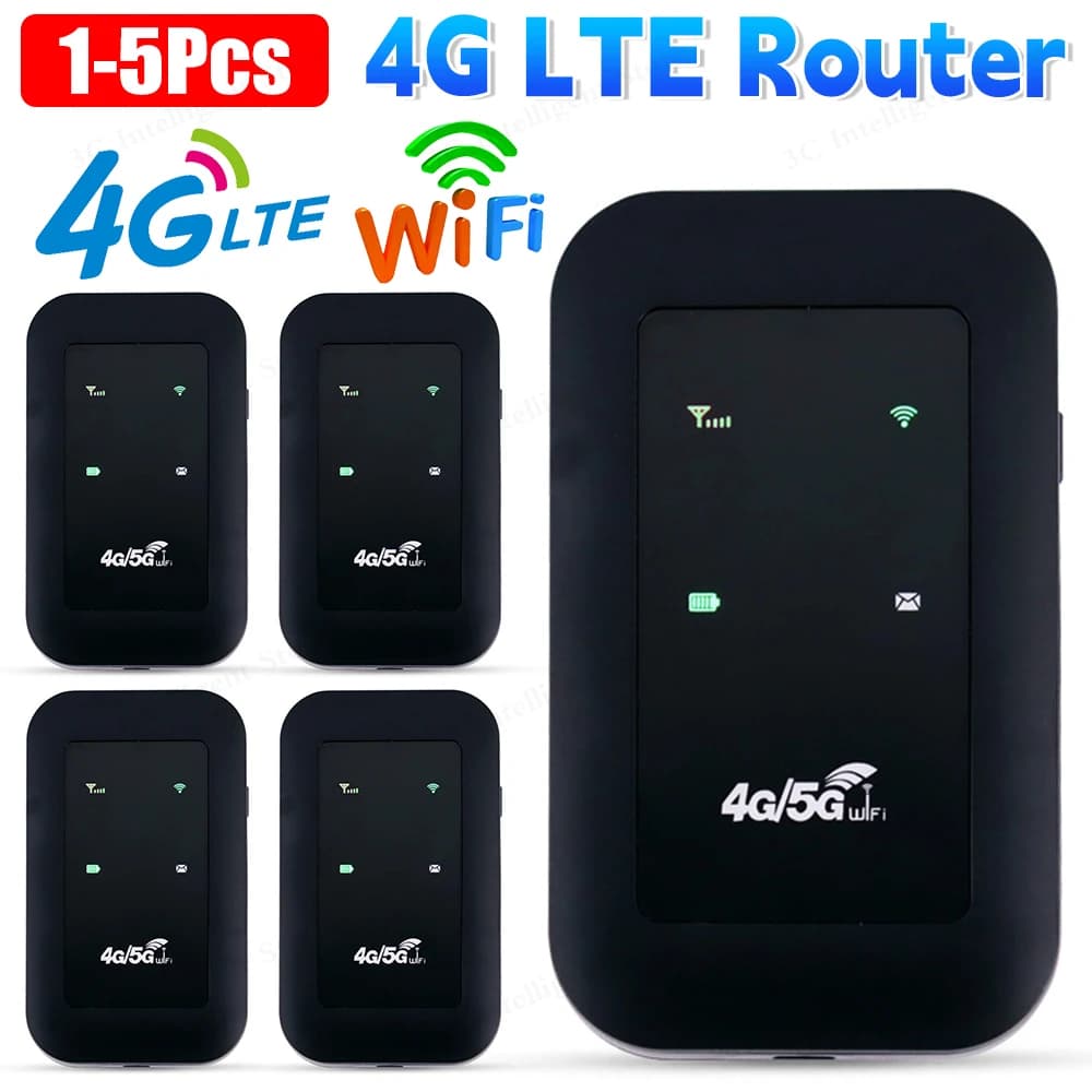 Router WiFi 4G LTE portatile 1-5 pezzi, router wireless 4G con slot per scheda SIM, hotspot esterno 150Mbps, ripetitore WiFi tascabile 2100mAh