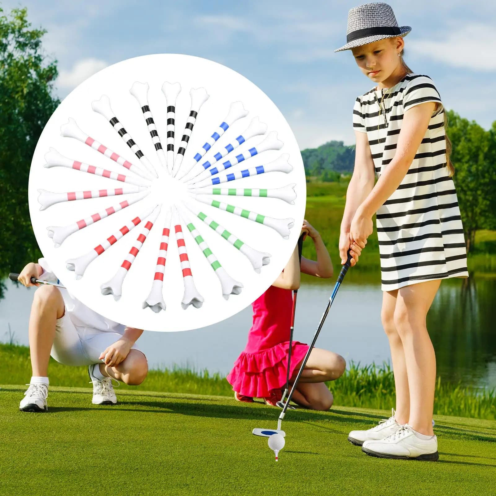 T-shirt per allenamento da golf Palline da golf T-shirt da allenamento a righe 20 pezzi Porta palline per sport Donna Uomo Padre Marito professionale
