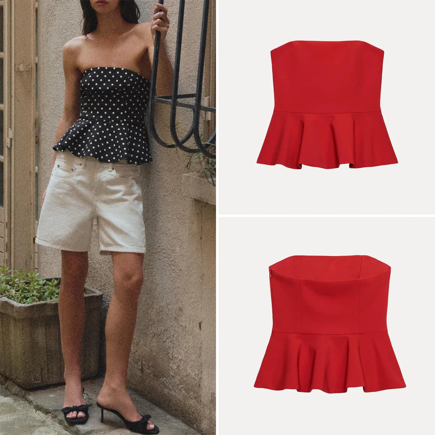 Fashionable Polka Dot Straight Collar Short Skirt Style Top Women's Summer Clothing ZADATA Brand Outerwear Regular Length
