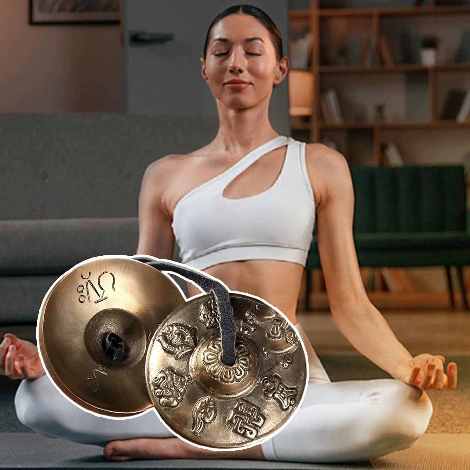 Tibetan Cymbals Bell Ritual National Chinese Meditation And Yoga Ritual Instrument For Adults Family Friends Drumming Clapping