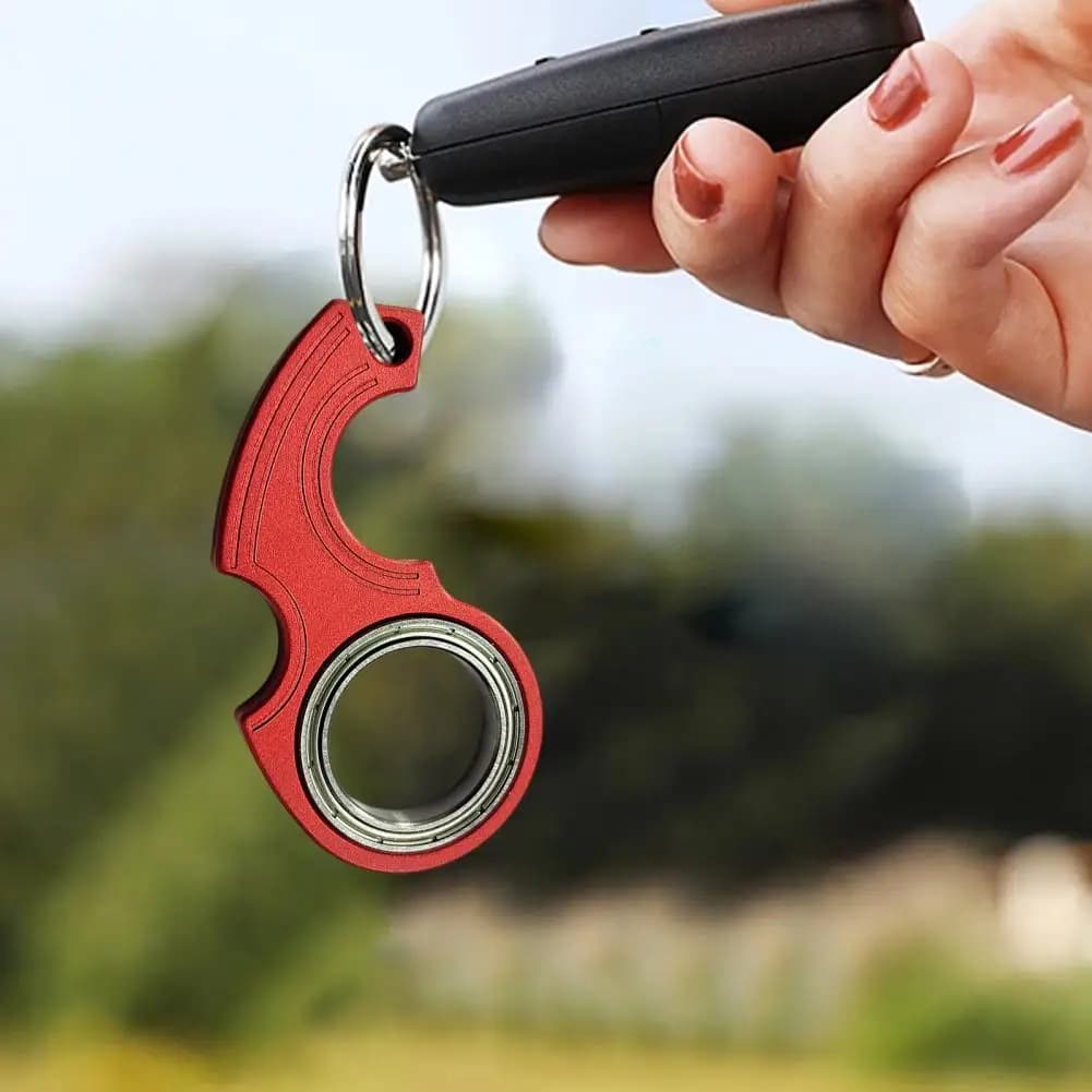 Portachiavi Spinner Ansia Sollievo dallo stress Agitarsi Giocattoli Metallo Antistress Tasca Portachiavi Spinning Portachiavi Alleviare la noia Regalo