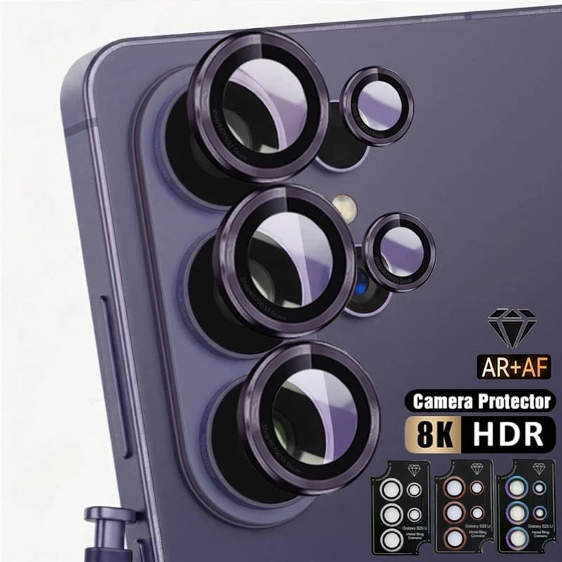 Protezione per Fotocamera 8K, Anello in Metallo per Lenti, Vetro Temperato per Samsung S26 S25 S24 Ultra Plus