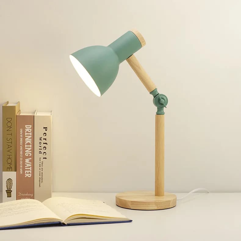 Bedroom Headboard Simple Eye Protection LED Desk Lamp Wooden Modern Reading Lamp with Simple Design