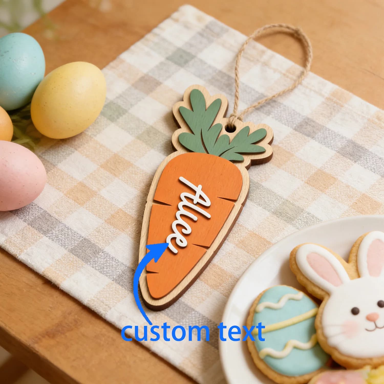 1pc personalized carrot wooden decorative plaque, custom content, home decoration, party decoration, holiday decoration