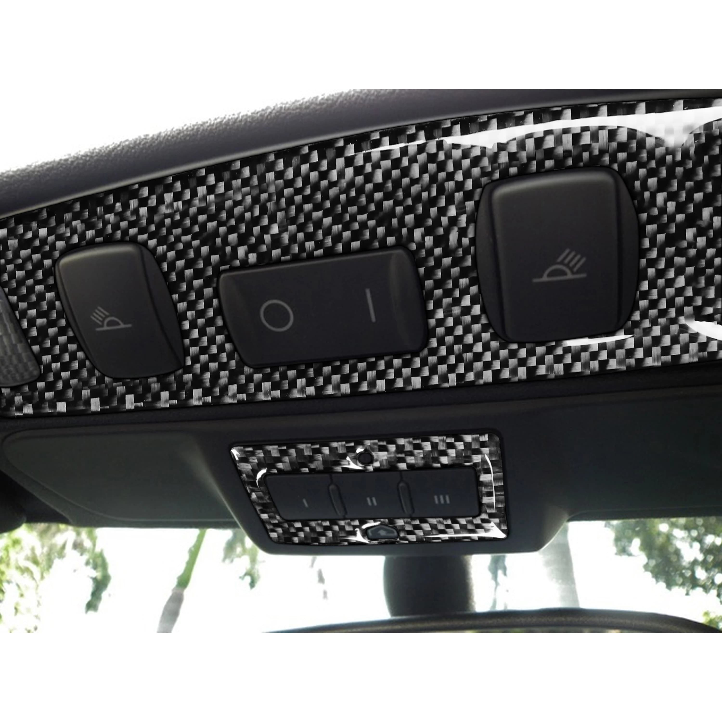 For Audi TT TTS MK1 8N 2001-2006 Convertible to Carbon Fiber Front Roof Light Lamp Reading Light Panel Covering Accessories Auto Adhesive