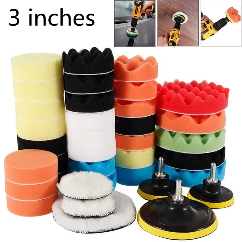 3 Inch Car Polishing Kit Sprinkle Polishing Plumbing Plumb for Car Abrasive Disc Sponge Foam Sludge Polisher for Restructuring Headlights