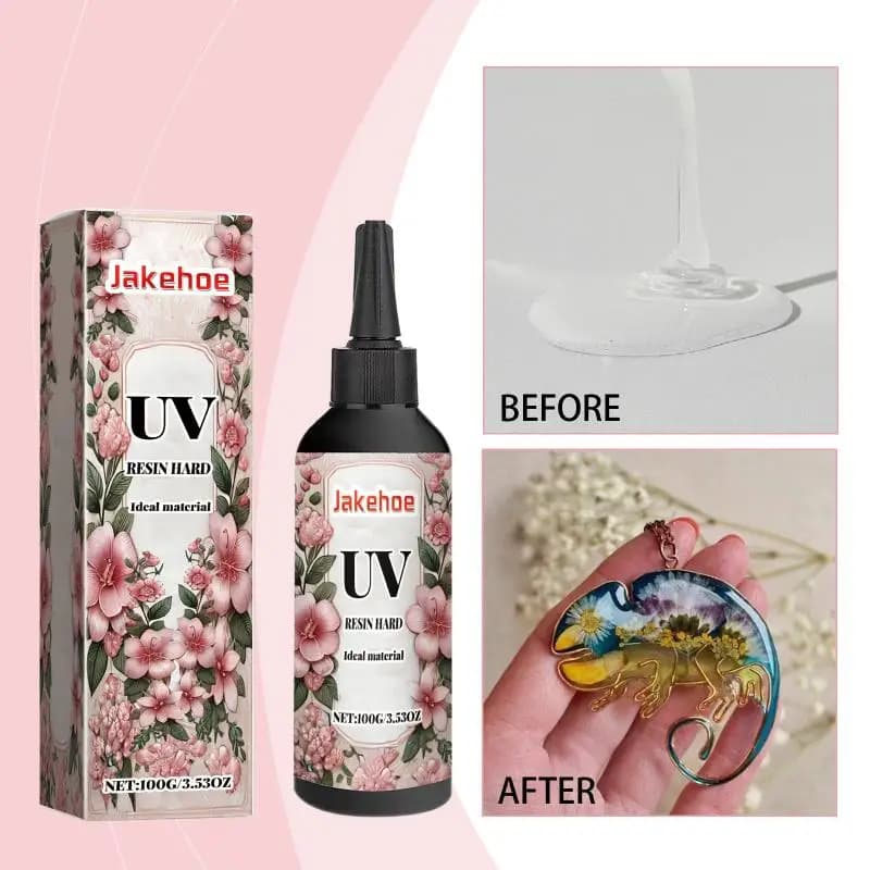 Hard UV Resin Glue Clear Ultraviolet Curing Quick Drying Epoxy Resin UV Glue DIY Epoxy Resin Jewelry Making Handmade Crafts