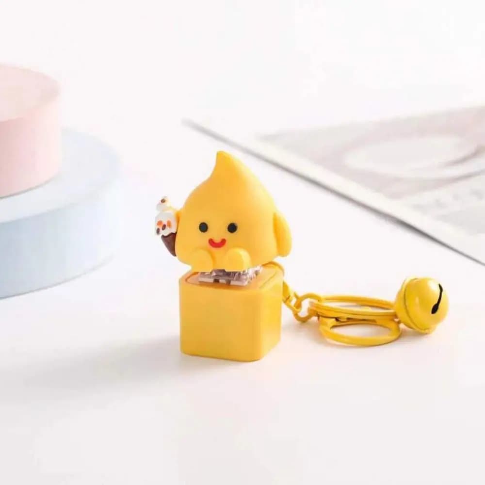 Portachiavi a forma di pesce in legno Giallo Chick, luminoso, per tastiera meccanica, con tester per assi e lampada LED