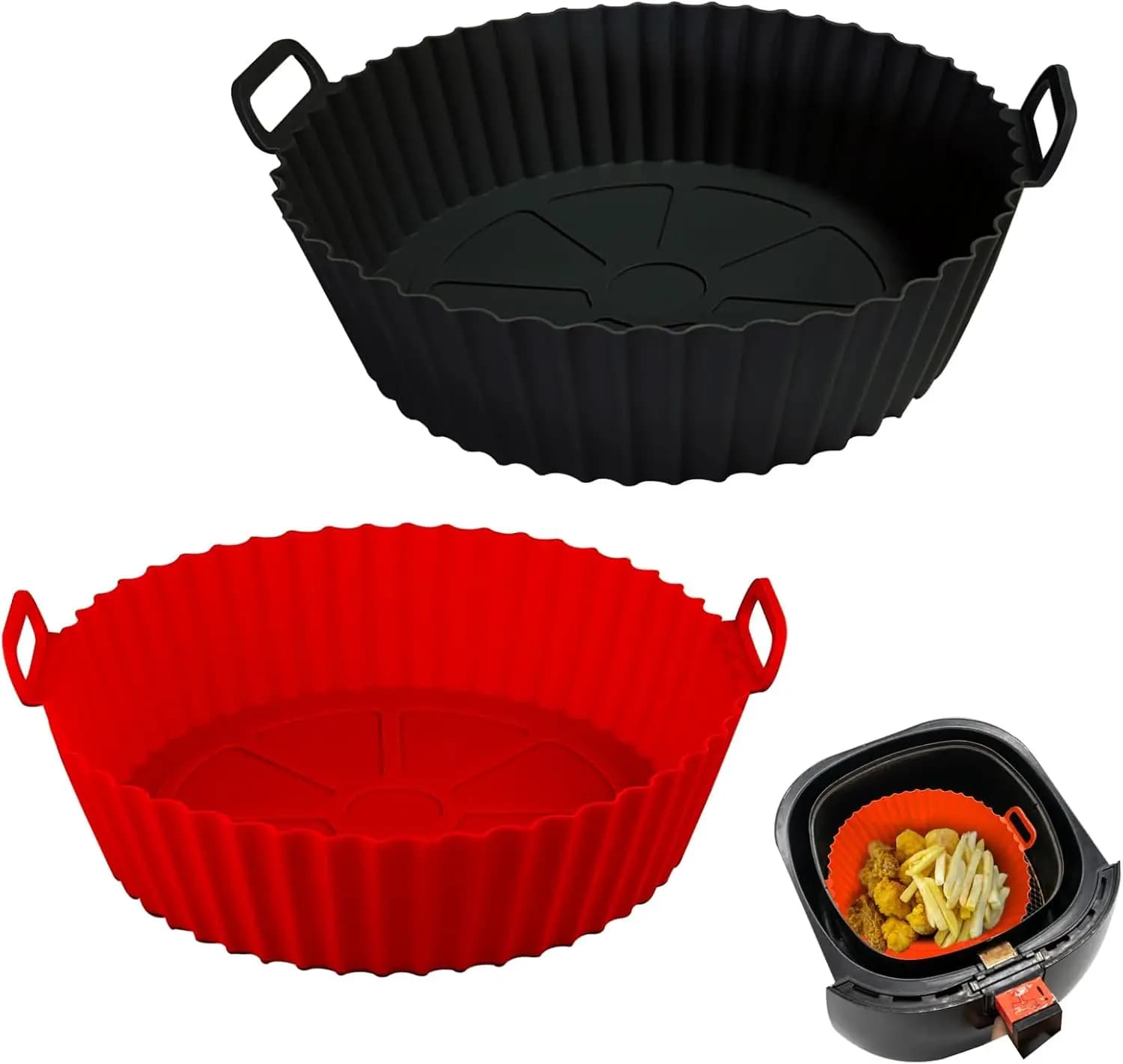 Silicone Covers Air Fryer Reusable, Anti-adhesive Accessories and Food Securities for Air Fryers
