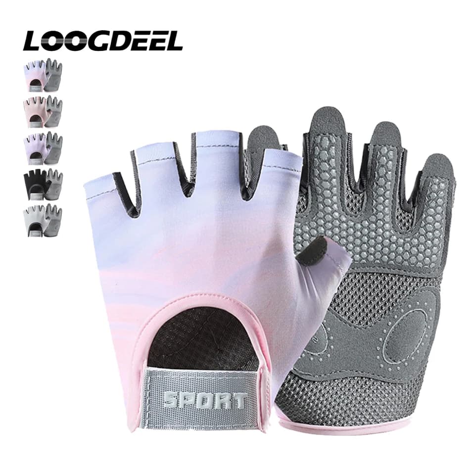 LOOGDEEL Breathable Anti-slip Wear Resistant Gloves for Outdoor Sports for Men Women Cycling Gloves Half fingers Equipment