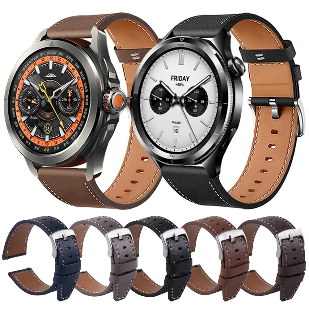 Cinturino in pelle da 22 mm per Xiaomi Watch S1 pro Active color 2 Sostituisci il braccialetto morbido per Xiaomi Watch S3 S2 S4 Cinturini sportivi Smartwatch