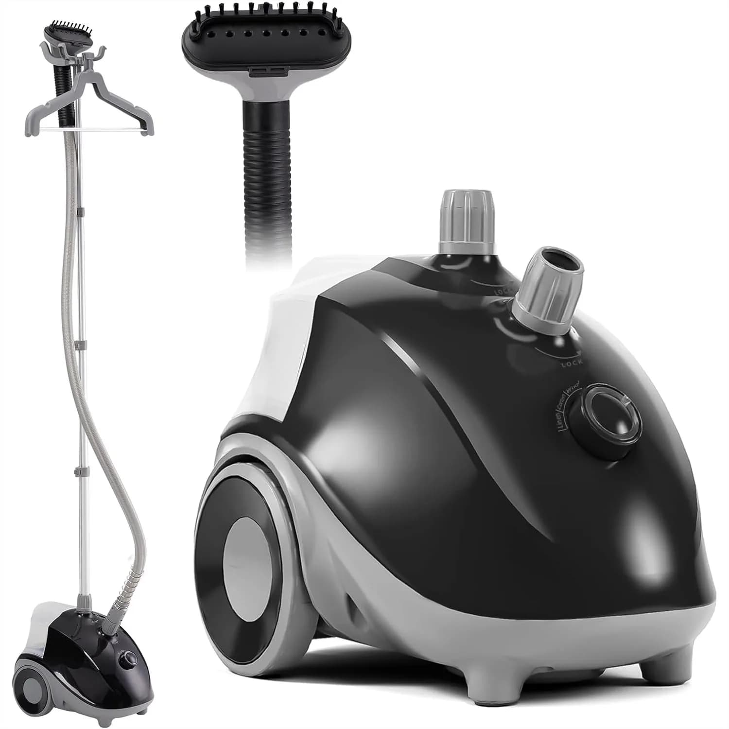 Vaporizzatore per Vestiti Verticale, Potente Stiratore a Vapore da 1500W con Ruote, Serbatoio da 1,7L, 55 Minuti di Vapore Continuo, Rimuovi Pieghe