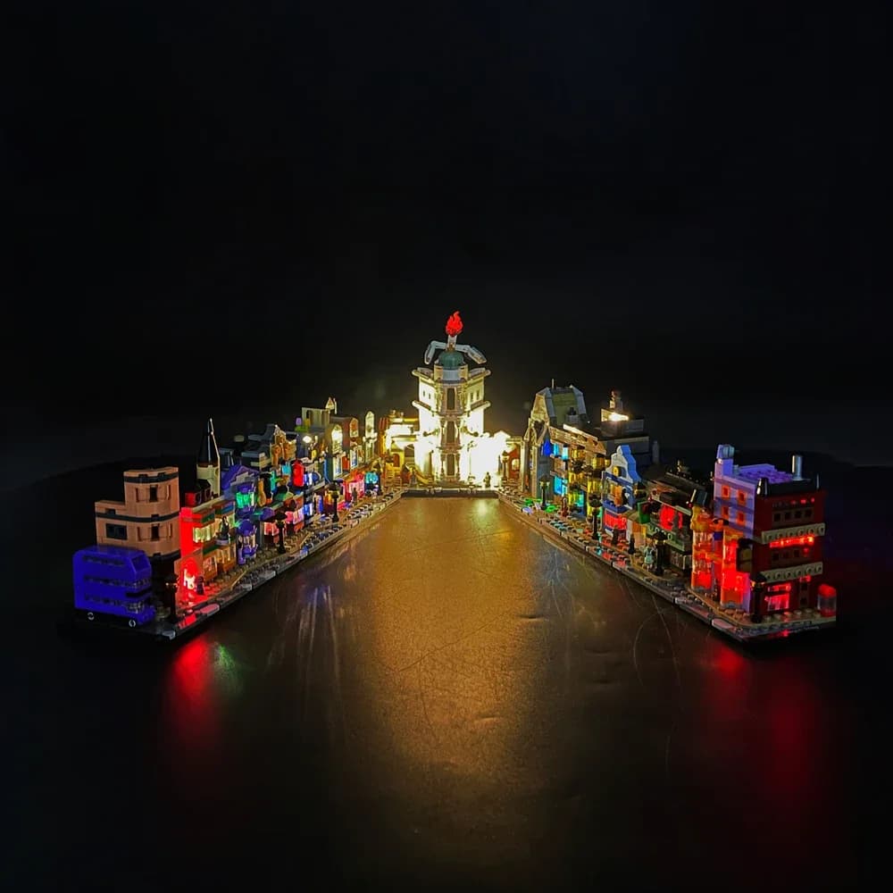 Luce a LED per 76444 Diagon Alley Wizarding Shop Building Blocks Lampada telecomando (Non include blocchi di costruzione) Regalo di Natale