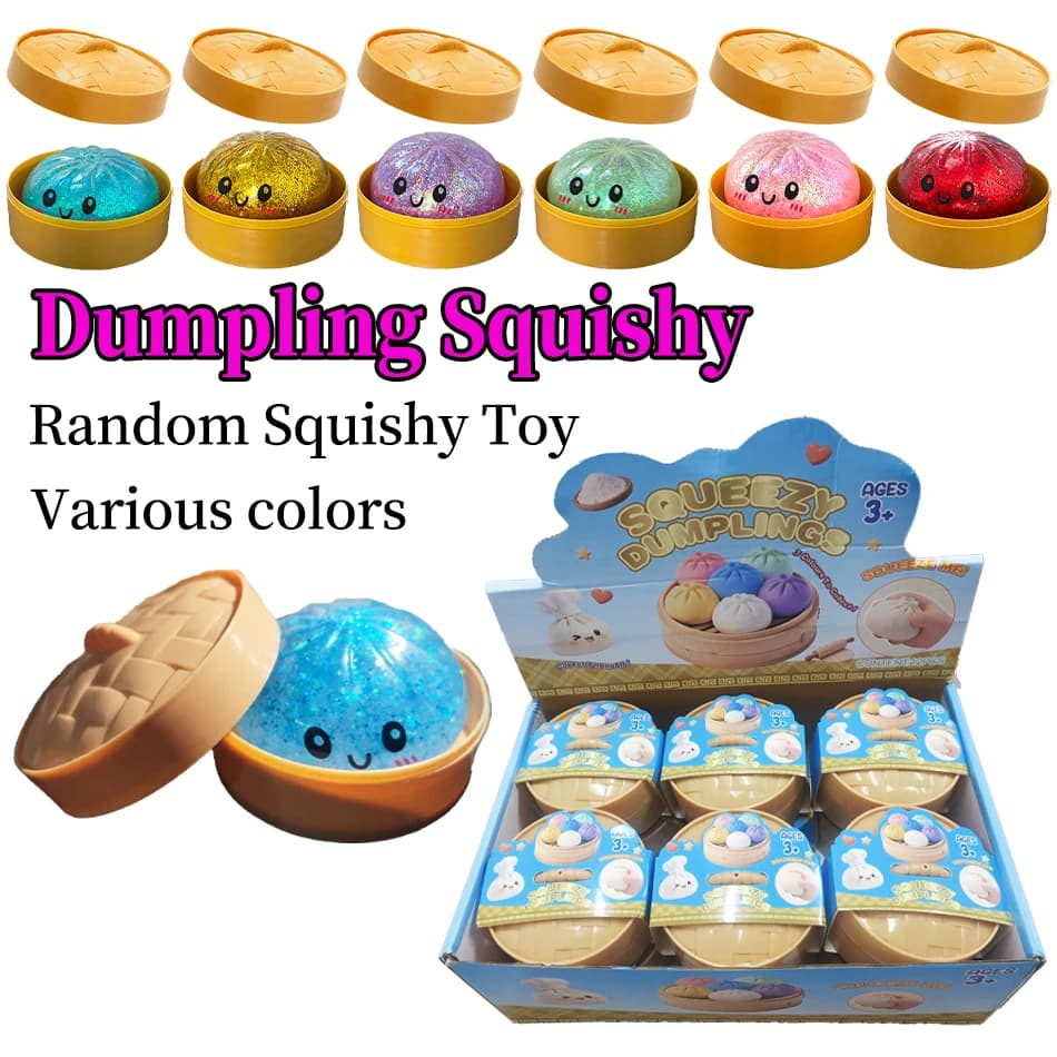 Glitter Dumpling Squishy Blind Box Giocattolo Antistress a Lenta Risalita per Bambini e Adulti, Regali di Compleanno per la Casa, Vendita all'Ingrosso