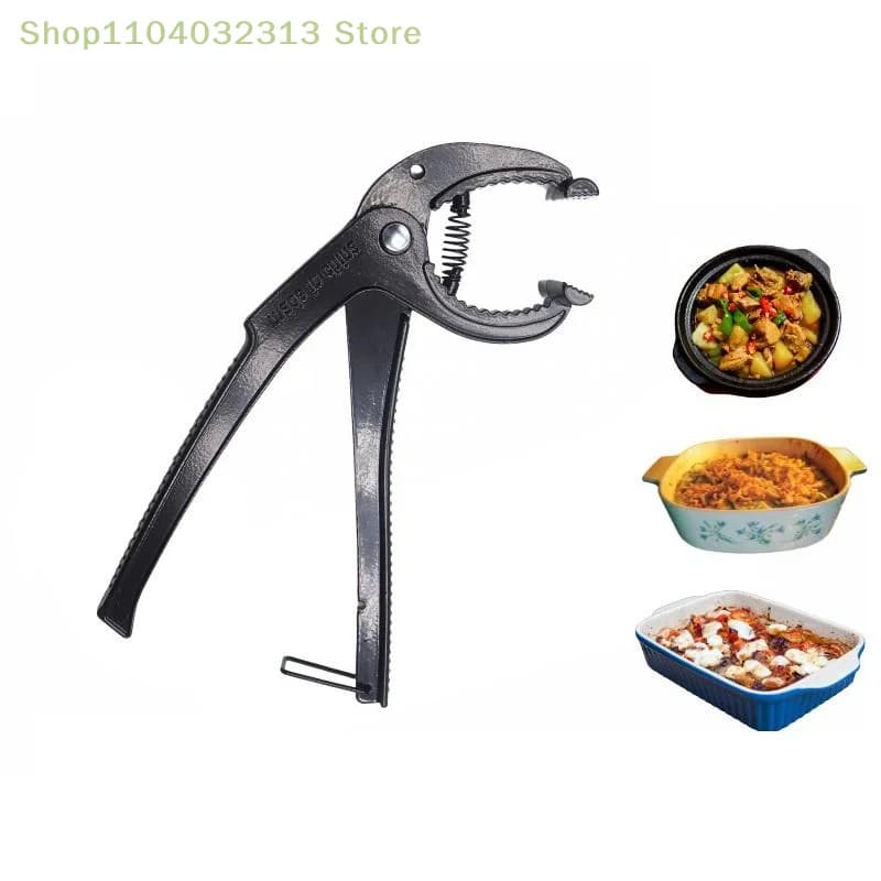 1PC Anti-Scald Stone Pot Gripper Clips Hot Plate Tongs Bowl Holder for Air Fryer Grill Casserole - Kitchen Utensils Tool