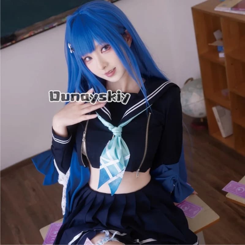 ‌Alkana Cosplay Arcana Cosplay Black Skirt JK Uniform Wig Set Halloween Role Play Carnival PartyOutfit for Woman Dress Game