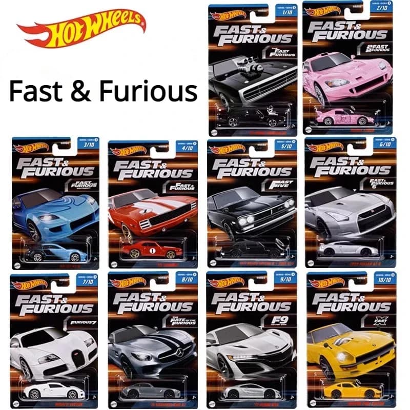 Original Hot Wheels 986C Mini Fast Car and Furious Hotwheels 1/64 Bugatti Datsun Nissan GT-R Car Model HNR88 Christmas Gift Toy