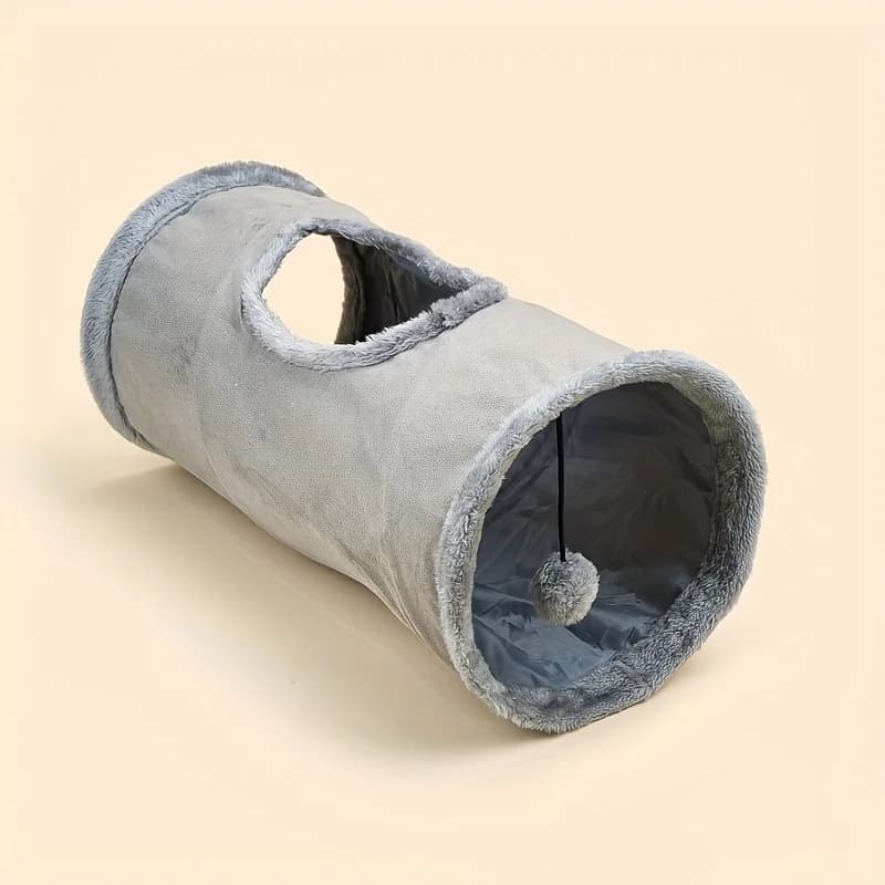 Tunnel per Gatti Pieghevole, Giocattolo Interattivo in Peluche per Interni, Cuccia per Gatti, Conigli, Cuccioli e Porcellini d'India