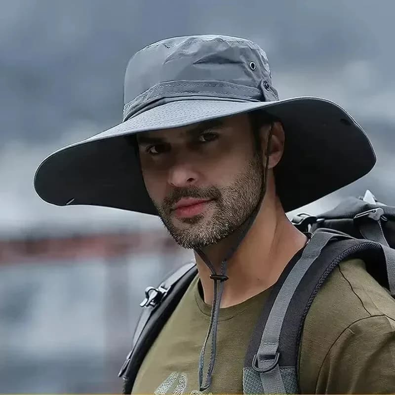 Sun Protection Fishing Hat Summer Breathable Mesh Anti-UV Sun Hat For Camping Hiking Caps Mountaineering Caps Men's Panama Hat