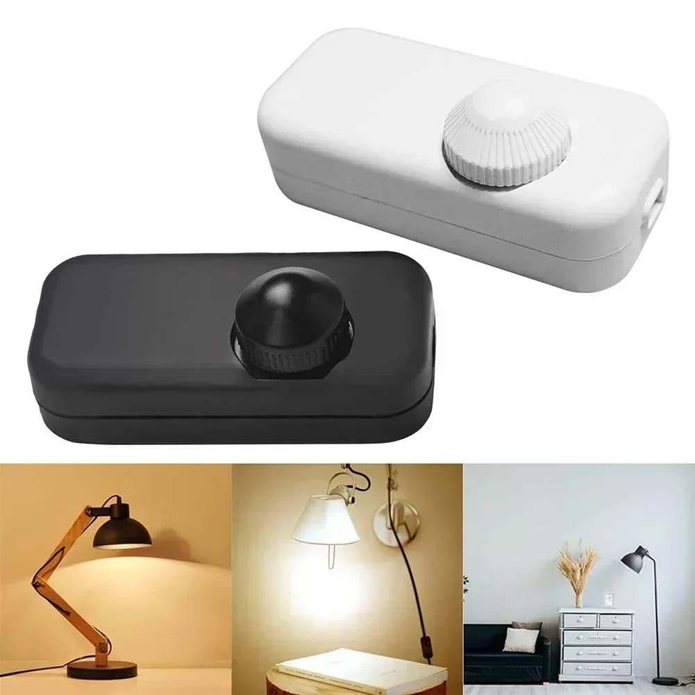 Dimmer LED in line ON/OFF rotary switch built-in dimmer control Table lamp Cable/Games/Rocker/Control switches