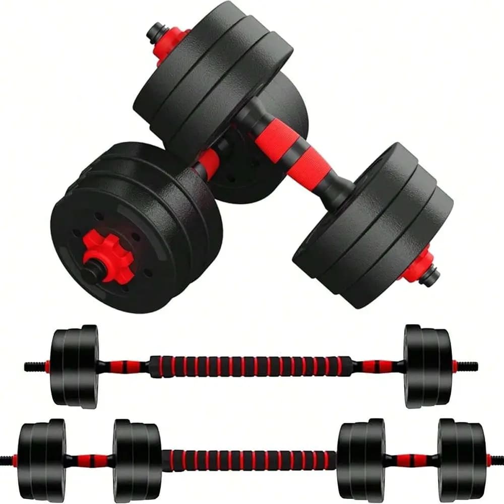 Set di manubri, manubri da 44 libbre, set di manubri 3 in 1 utilizzabili come bilanciere, manubri, supporto per flessioni, attrezzatura per esercizi a casa e in palestra
