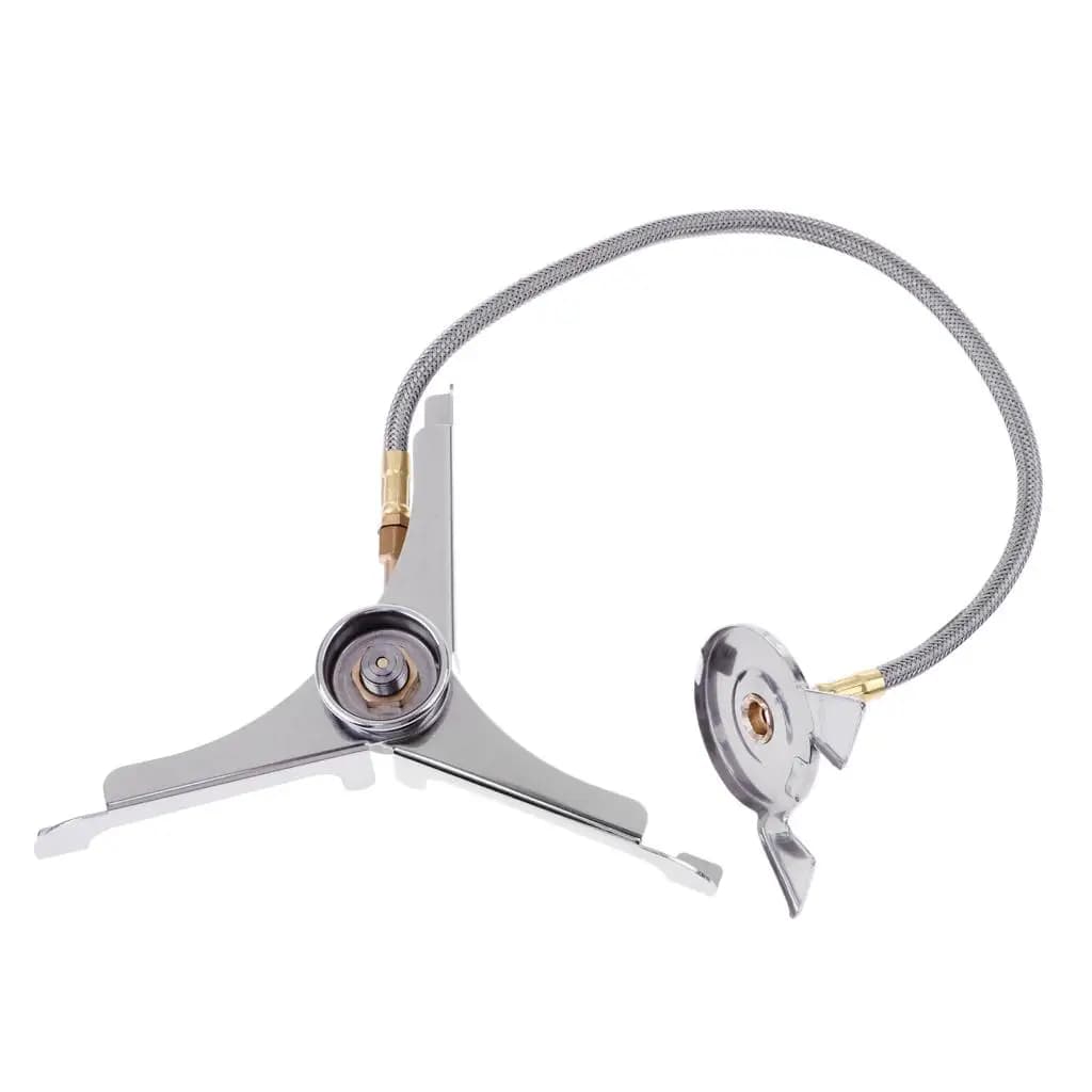Conversion device for camping stove and gas burner in stainless steel