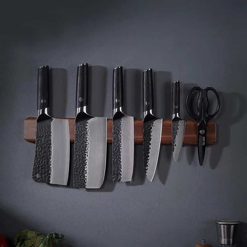Magnetic knife holder in acacia wood often of brand 40 50CM Wall multipurpose knife holder for kitchen chefs