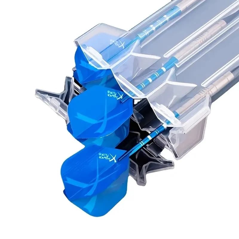 Transparent durable plastic dart box with keychain for soft tips and arrows under 7mm portable dart accessories for dart storage