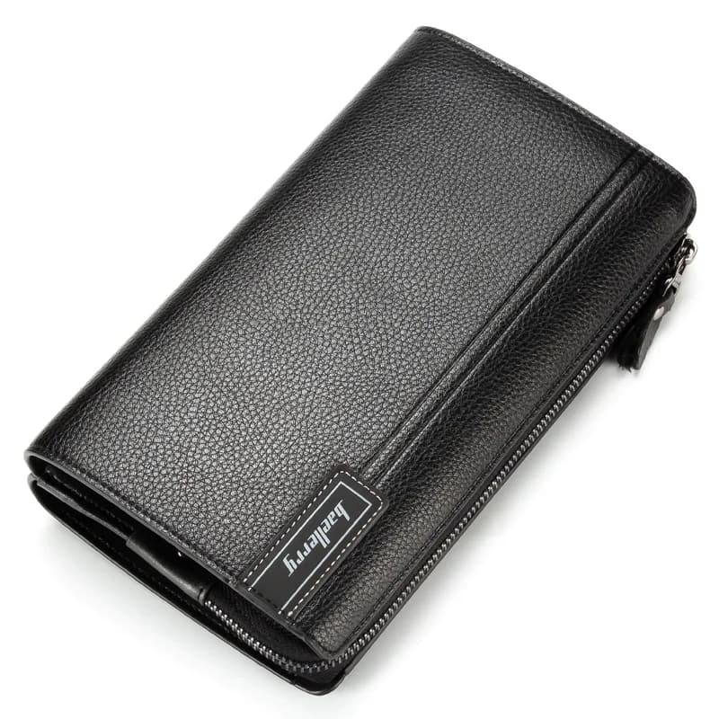 Baellerry Men Wallet Large Capacity Zipper Purse, Multi Card Holder Phone Pocket Handbag, Male Passport Wallet Coin Pocke