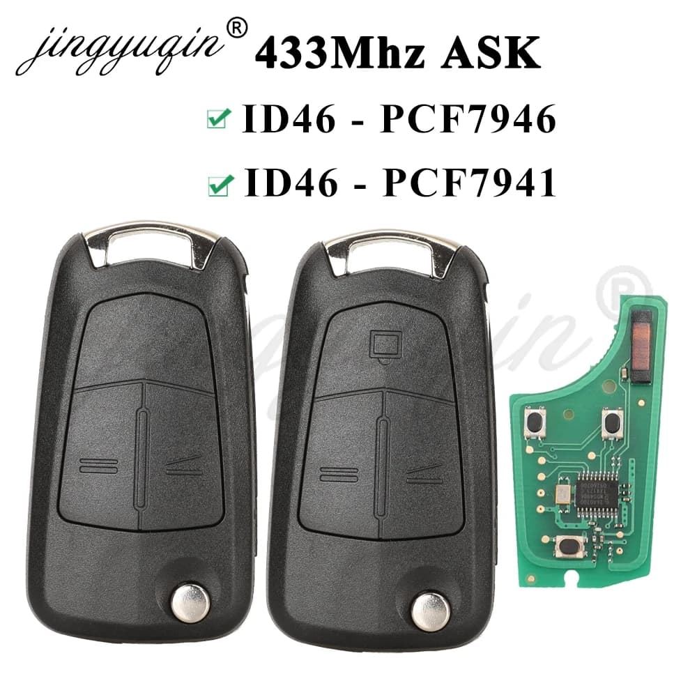 jingyuqin Chiave remota per auto 433 Mhz per Opel/Vauxhall Astra H 2004-2009 Zafira B 2005-2013 Vectra C 2002-2008 Corsa D 2007-2012