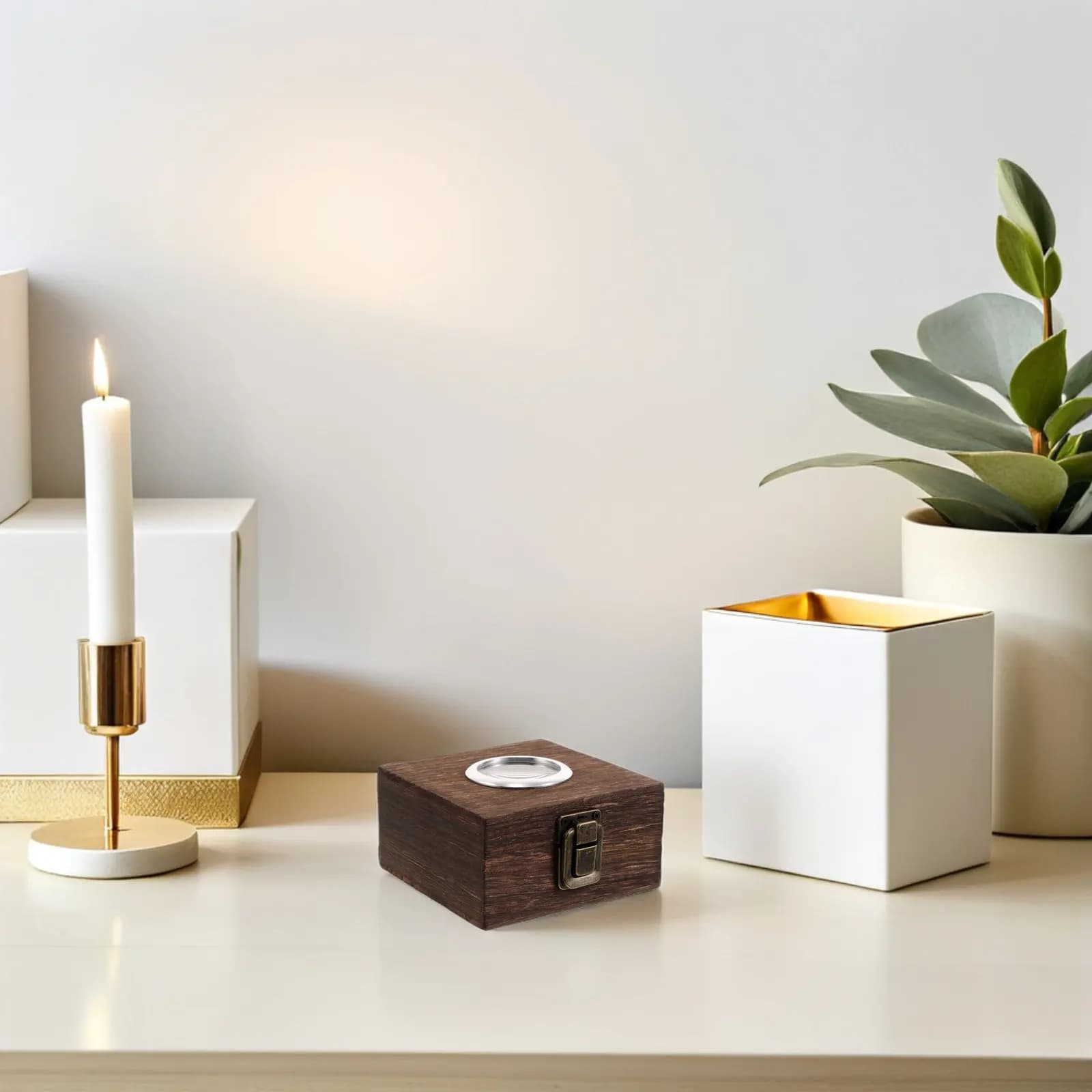 Lighter Storage Container Wood Case Wooden Holder Boxes with Lids Decorative Cover Lighters
