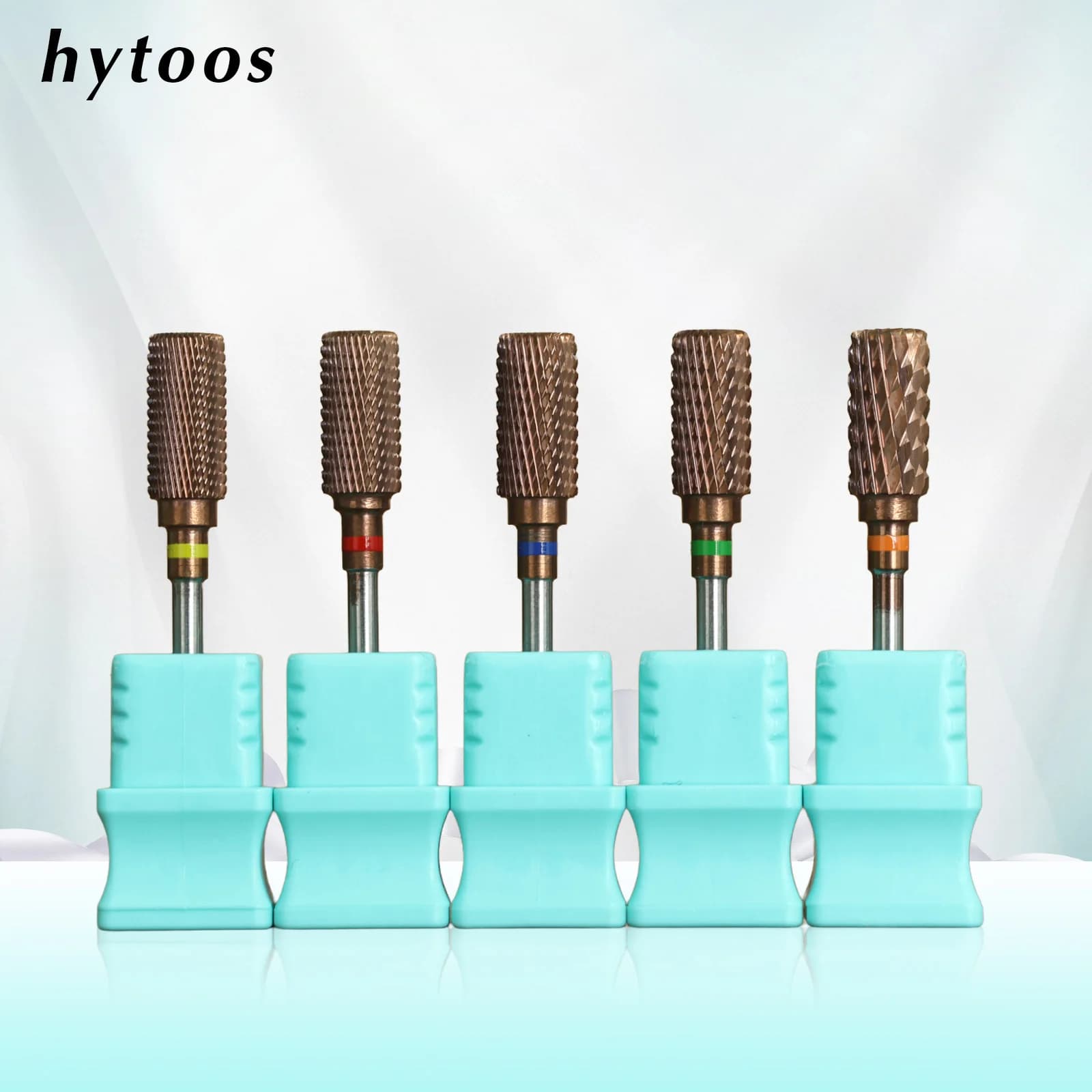HYTOOS Punte per Trapano per Unghie con Rivestimento in Rame Antipolvere, Punte Professionali in Carburo per Manicure Elettrica, per Unghie Acriliche e Rimozione Gel