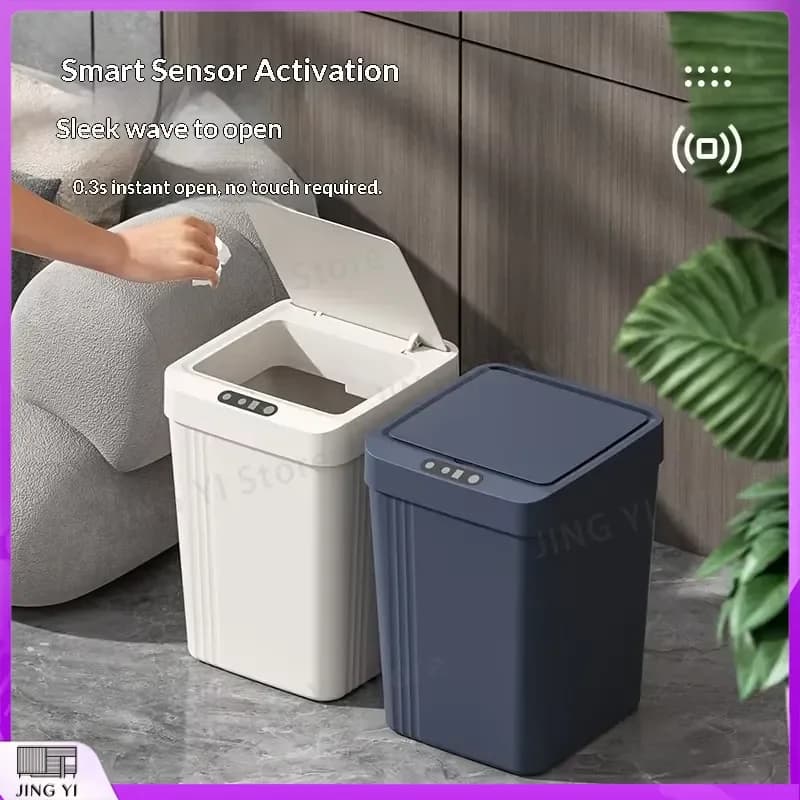 Smart Sensor Trash Can 12L Automatic Lid Waterproof Waste Bin Motion Activated Garbage Container for Kitchen Bathroom Home