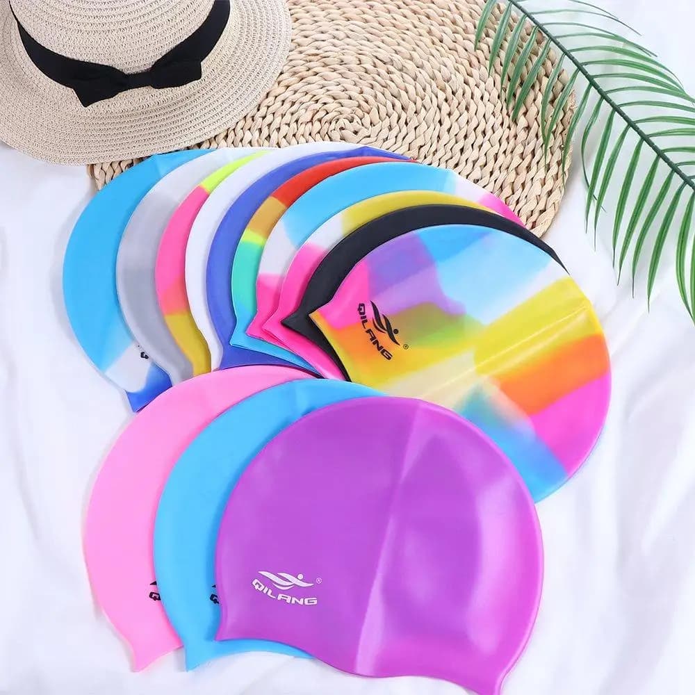 Practical wear resistant Silicone colored flexible waterproof Plus Size swim cap swimming cap swimming hat swimming cap