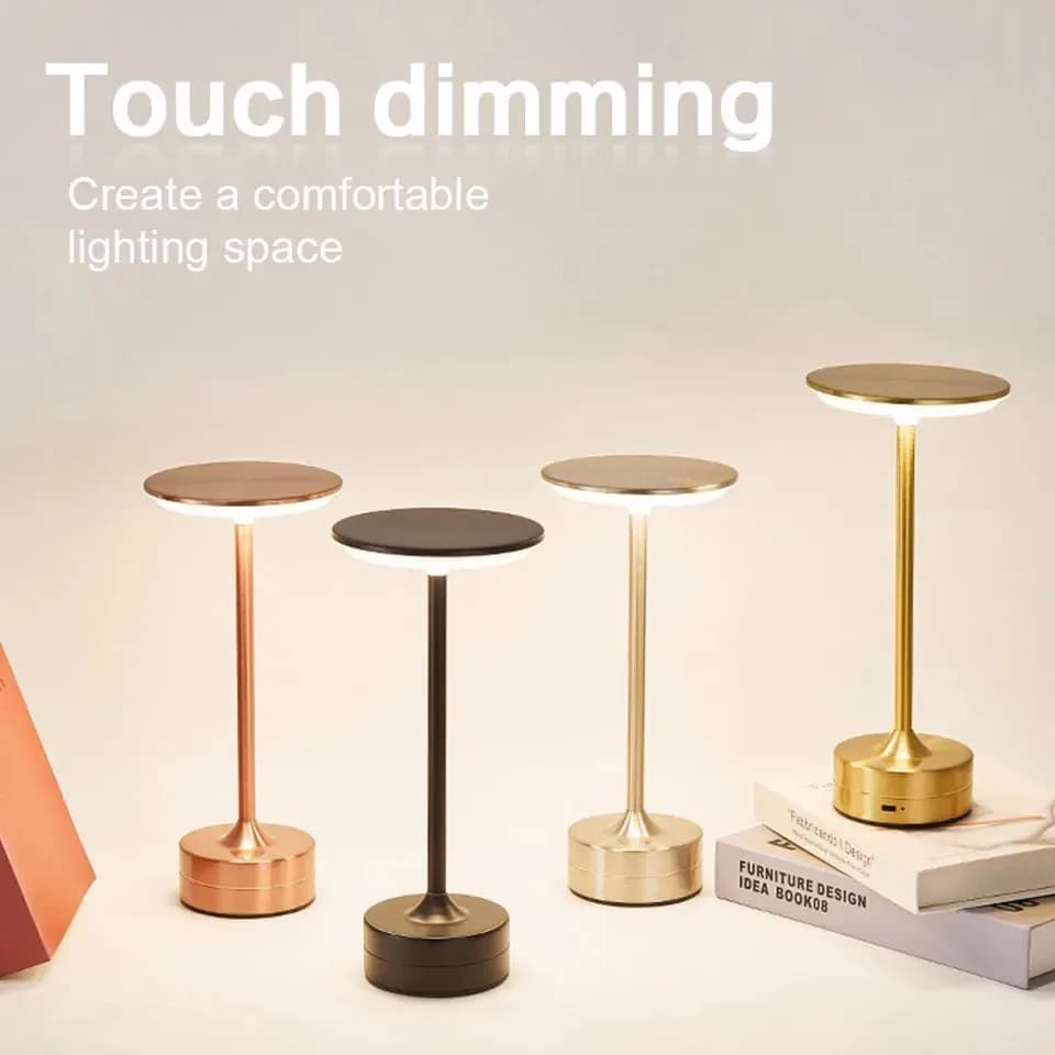 LED Table Lamp Tactile Sensor Night Light Rechargeable USB Table Lamps Portable Reading Lamps for Bedroom Decorative Light
