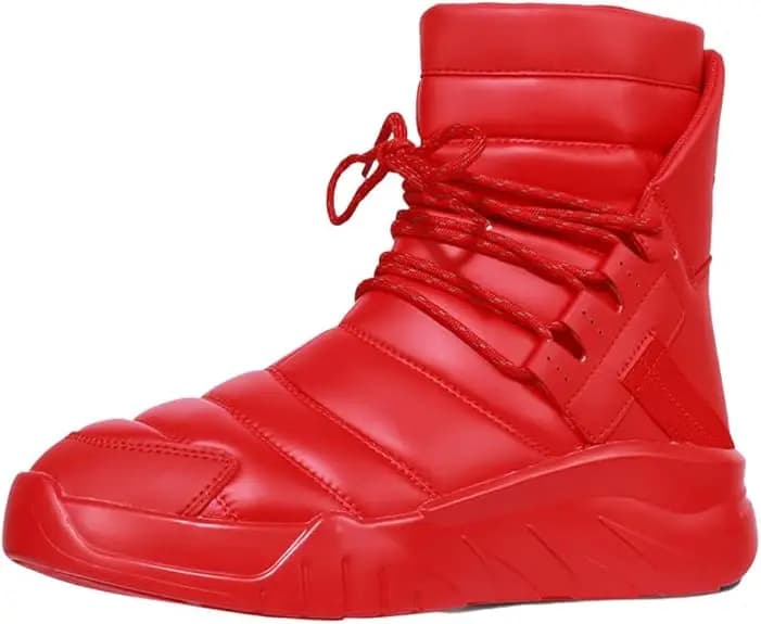 Soulsfeng Stivali Impermeabili alla Moda Rossi per Uomo e Donna Scarpe Invernali Calde Alte Antiscivolo Stivaletti Bianchi