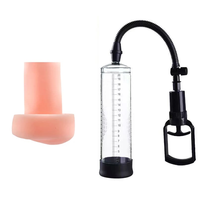 Pene magnifying pump with Realistic Maschile Masturbator, Pene Extensor and Enlarger, Vacuum Pumps for Exercises, Sexual Toys for Men