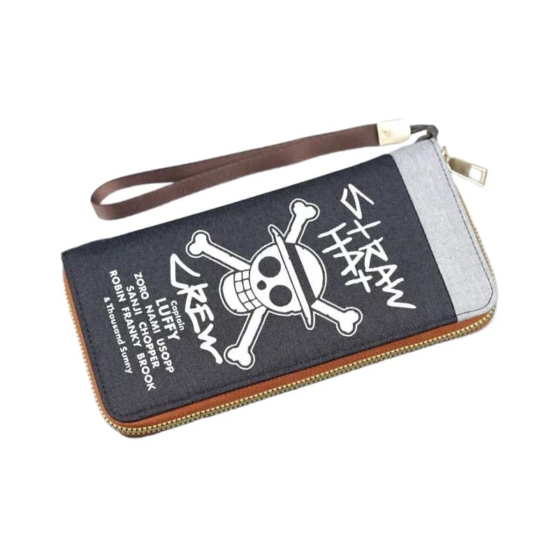 One Piece Skeleton Pattern Cartoon Long Zipper Wallet Couple Coin Purse Storage Card Holder Anime Merchandise Wholesale