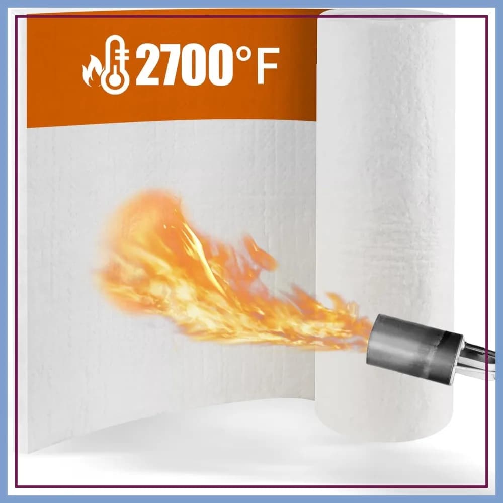 Coperta Isolante in Fibra Ceramica 142"x24"x1" Ignifuga Resistente al Calore 2700 ° F per Stufe a Legna, Forni, Fucine, Forni per Pizza