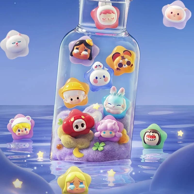 Popmart Pop Bean Lucky Star Series: Statuette Anime Carine, Ornamenti da Scrivania Kawaii, Scatola Misteriosa a Sorpresa, Regalo per Ragazze