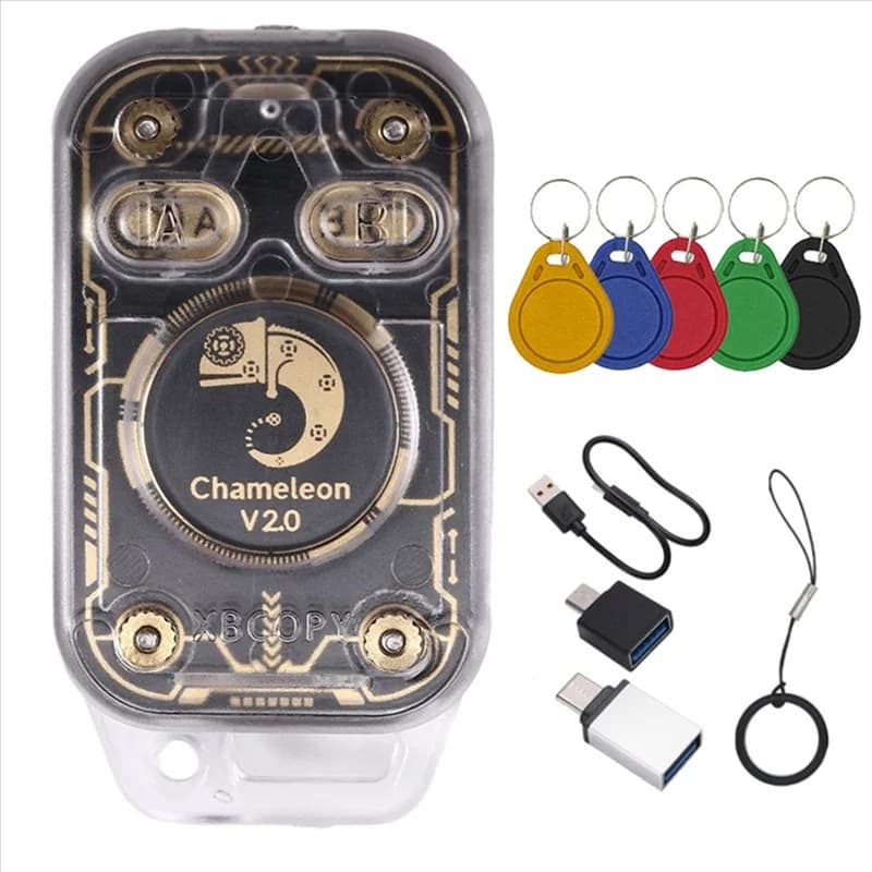 【RECOMENDAR】 Emulatore lettore di chip intelligente RFID Camaleonte Ultra V2.0 Duplicatore NFC Decodifica scheda 125K 13,56Mhz + Portachiavi 5XUID