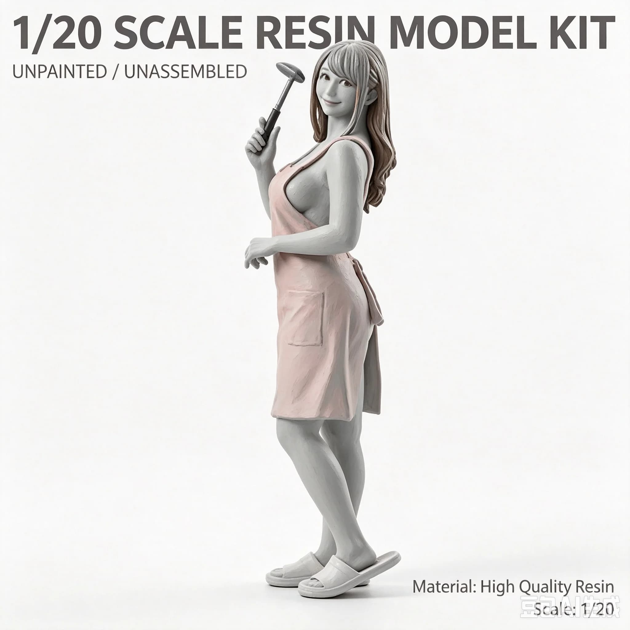 1/20 Die-casting Resin Model Assembly Kit, GK, Double Shaped White Stone, Unpainted Model Kit, DIY Collection Display