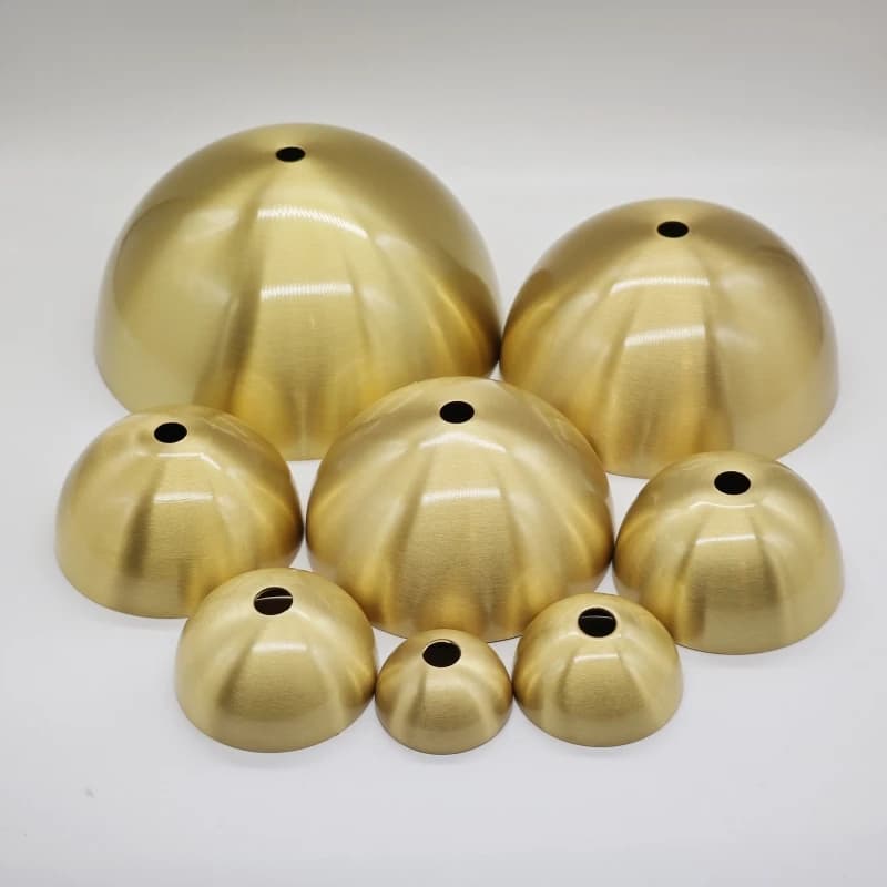 Accessori per lampade a sospensione a testa tonda speciale rotonda in ottone puro parti in rame addensate lampada da scrivania base paralume semicircolare