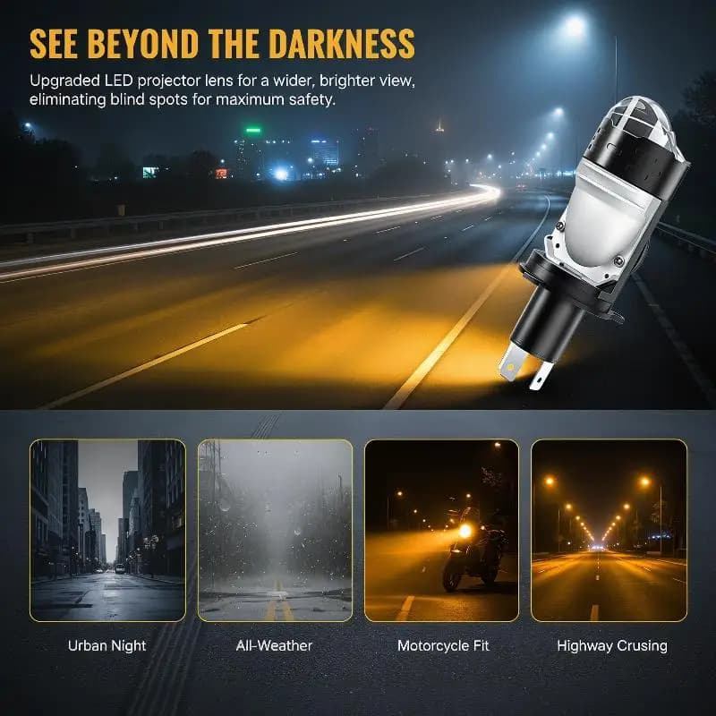Highly Efficient 70W H4 LED Lens Mini Bi Led Projector Headlight Bulbs with Canbus for 9003 HB2 Lighting