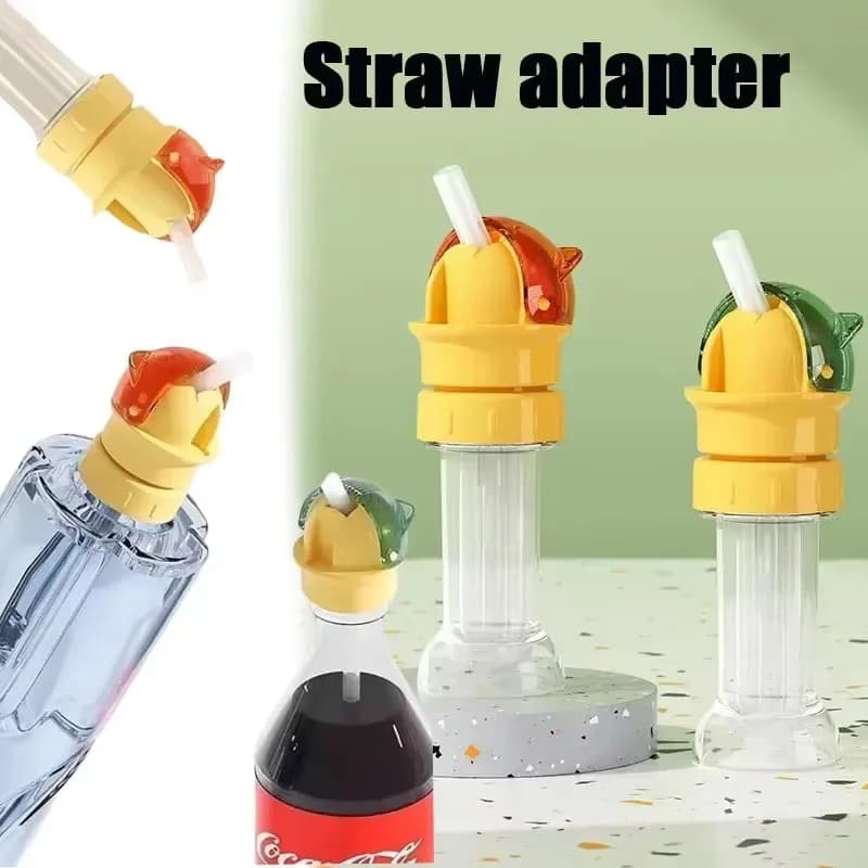 1-5PCS Silicone Water Bottle Adapter with Straw Bottle Top Adapter for Most Standard Bottles Reusable Bottle Toppers