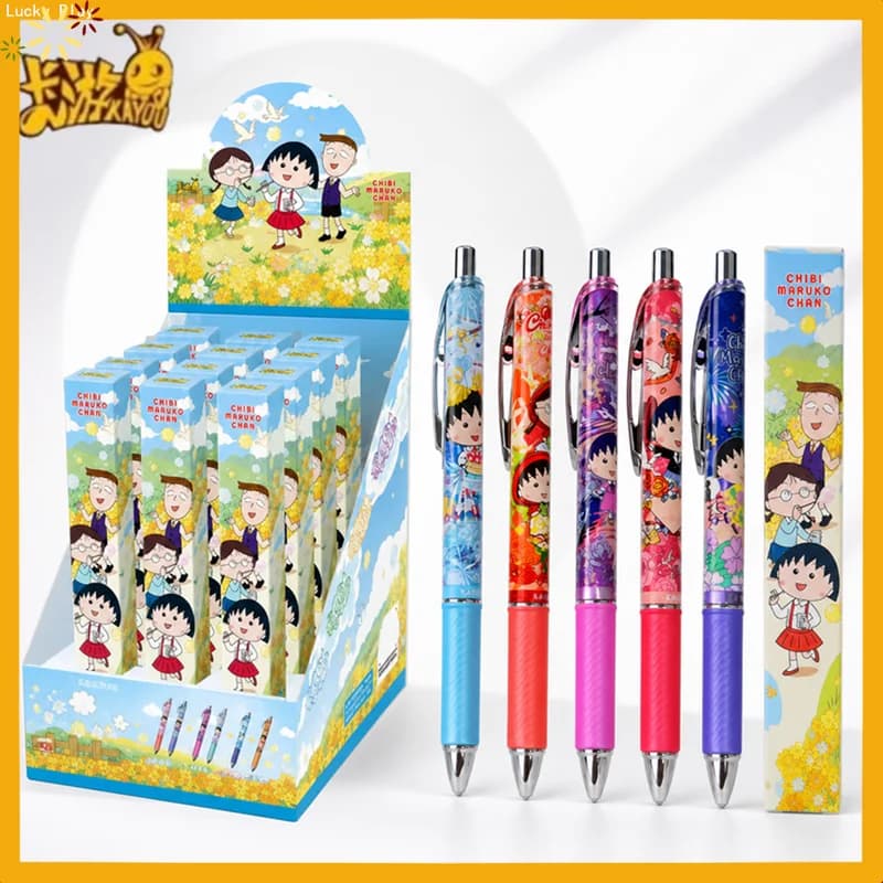 Kayou Genuine Chibi Maruko-Chan Gel Pen Cherry Pen Chronicles Childhood Version Black Rollerball Pen School Stationery Gifts