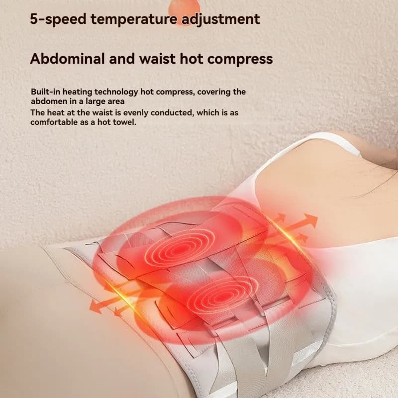 ABKR-Cuscinetto riscaldante senza fili con massaggiatore per calamari per alleviare il mal di schiena con 3 calore e timer 3 cinture di supporto lombare per la schiena con vibrazione