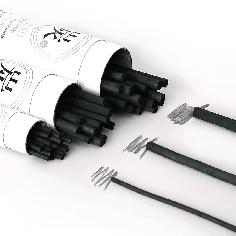 25PCS Vine Charcoal Sticks, Willow Professional Sketch Drawing Charcoal Bars Set 2-4/5-7mm/7-9 MM Dia Thging for Artist