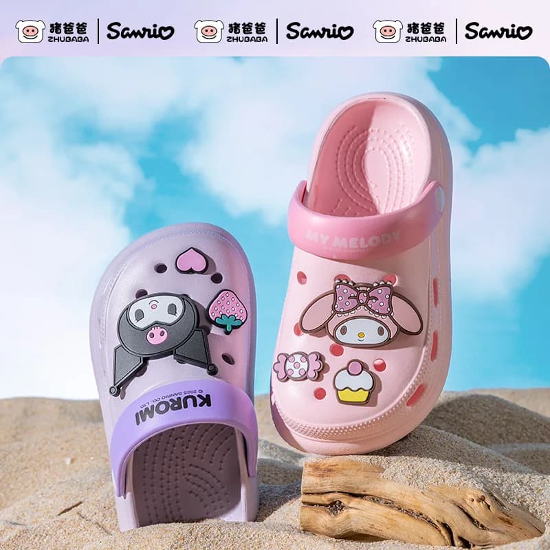 Pantofole da casa Sanrio Cute My Melody con suola spessa, pantofole estive da ragazza Anime Kuromi, sandali Kawaii Hello Kitty, idea regalo.