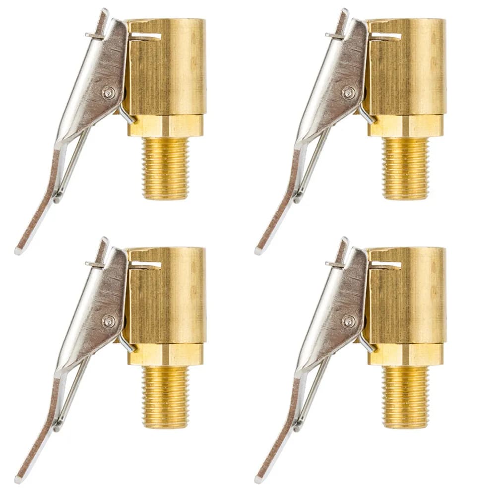 Set di 4 Valvole per Pneumatici con Attacco Filettato in Ottone per Tubo da 8mm, Facile Installazione, Accessori Leggeri per Gonfiaggio Pneumatici, Adattatore per Pompa Auto